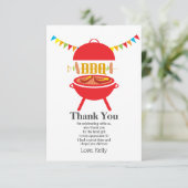 Invitation fête d'anniversaire BBQ, barbecue, barbecue, merci (Debout devant)