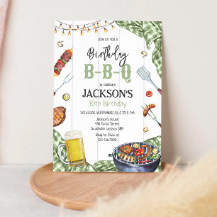 Invitation Fête d'anniversaire BBQ Barbeque Grill Jardin