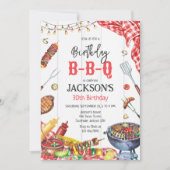 Invitation Fête d'anniversaire BBQ Barbeque Grill Jardin (Devant)