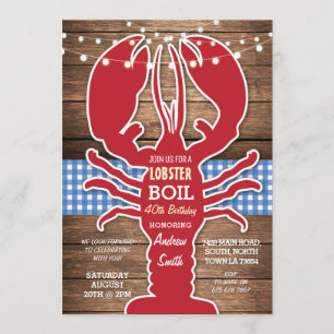 Invitation Fête d'anniversaire BBQ Bouillabaisse de homard to