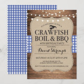 Invitation Fête d'anniversaire BBQ Bouillabaisse d'écrevisses (Devant / Derrière)
