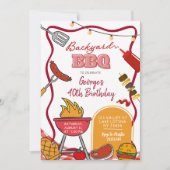 Invitation Fête d'anniversaire BBQ dans la cour (Devant)