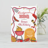 Invitation Fête d'anniversaire BBQ dans la cour (Debout devant)