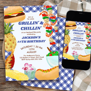 Invitation Fête d'anniversaire BBQ Grillin et Chillin