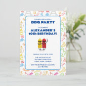 INVITATION FÊTE D'ANNIVERSAIRE BBQ PERSONNALISABLE (Debout devant)