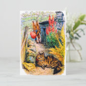 Invitation Fête d'anniversaire Beatrix Potters Bunnies regard (Debout devant)