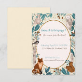 Invitation Fête d'anniversaire bébé animaux de forêt mignons (Devant / Derrière)