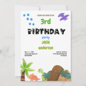 Invitation Fête d'anniversaire Bébé Dinosaure Piétine (Devant)