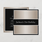 Invitation Fête d'Anniversaire Beige Biges Blancs et Noirs (Devant / Derrière)