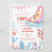 Invitation Fête d'anniversaire Berry Sweet Pool (Devant)