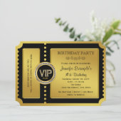 Invitation Fête d'anniversaire billet VIP Or (Debout devant)