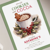 Invitation fête d'anniversaire biscuit et cacao