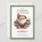 Invitation fête d'anniversaire biscuit et cacao (Devant)