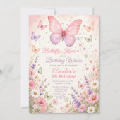Invitation Fête d'anniversaire Bisous de papillon (Devant)