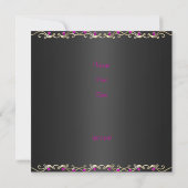 Invitation fête d'anniversaire Black Gold Pink Jew (Dos)