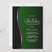Invitation Fête d'anniversaire Black Green (Devant)