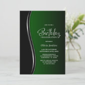 Invitation Fête d'anniversaire Black Green (Debout devant)