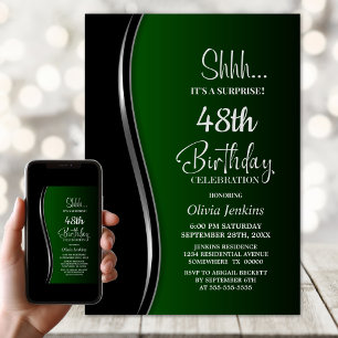 Invitation Fête d'anniversaire Black Green Surprise