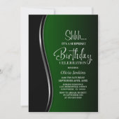 Invitation Fête d'anniversaire Black Green Surprise (Devant)