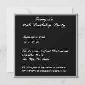 Invitation Fête d'anniversaire Black Red Black Red (Dos)