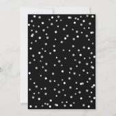 Invitation Fête d'anniversaire Black & Silver Confetti Soixan (Dos)