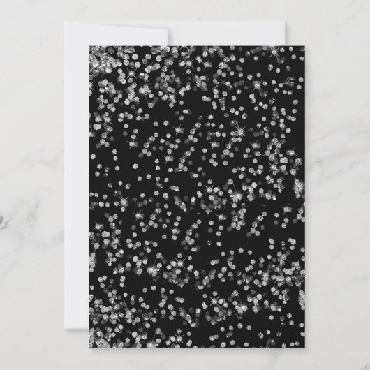 Invitation Fête d'anniversaire Black Silver Disko (Dos)