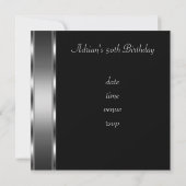 Invitation fête d'anniversaire Black Silver Fabule (Dos)