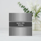 Invitation Fête d'anniversaire Black Silver Mens 30e (Debout devant)