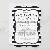 Invitation Fête d'anniversaire Black & White Stripes (Devant)