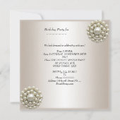 Invitation Fête d'anniversaire Blanc Crème Perle (Dos)