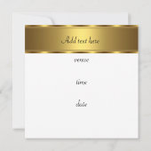 Invitation fête d'anniversaire Blanc Or 30e 40e 50 (Dos)