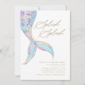 Invitation Fête d'anniversaire bleu des filles de la mer (Devant)