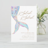 Invitation Fête d'anniversaire bleu des filles de la mer (Debout devant)