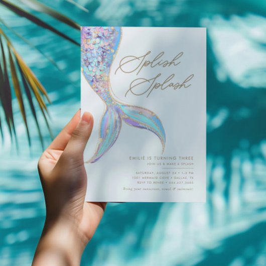 Invitation Fête d'anniversaire bleu des filles de la mer