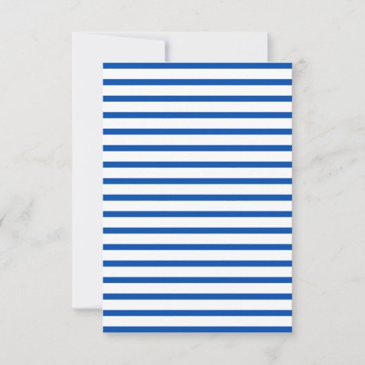 Invitation Fête d'anniversaire bleu et blanc rayé (Devant)