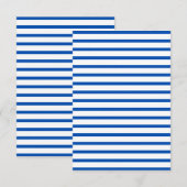 Invitation Fête d'anniversaire bleu et blanc rayé (Devant / Derrière)