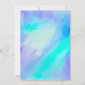 Invitation Fête d'anniversaire bleu et turquoise (Dos)