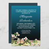 Invitation fête d'anniversaire bleu marine (Devant / Derrière)