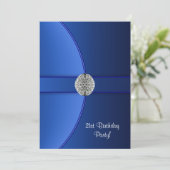 Invitation Fête d'anniversaire bleu royal (Debout devant)