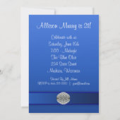 Invitation Fête d'anniversaire bleu royal (Dos)