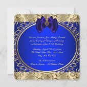 Invitation Fête d'anniversaire bleu royal et or (Dos)