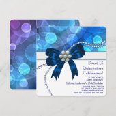 Invitation Fête d'anniversaire bleu royal sarcelle (Devant / Derrière)