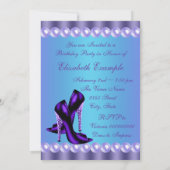 Invitation Fête d'anniversaire Bleu sarcelle et Violet (Dos)