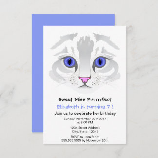 Invitation Fête d'anniversaire bleue de fille de bande