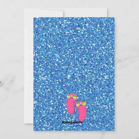 Invitation Fête d'anniversaire bleue de spa de manucure de (Dos)