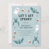 Invitation Fête d'anniversaire Blue Spooky Halloween (Devant)