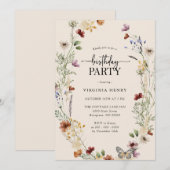Invitation Fête d'anniversaire Bohème (Devant / Derrière)