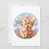 Invitation Fête d'anniversaire Boho Alpaca Duo (Dos)