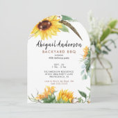 Invitation Fête d'anniversaire Boho Lights BBQ dans le jardin (Debout devant)