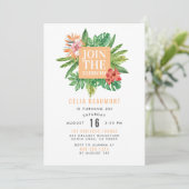 Invitation Fête d'Anniversaire Botanique Tropicale (Debout devant)